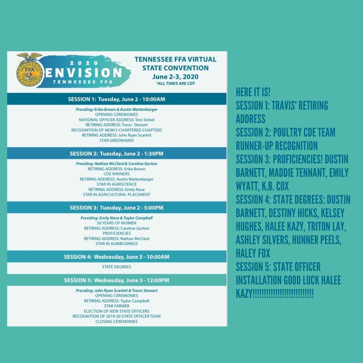 State convention information! We are so well represented and we are so proud of our members! 💛