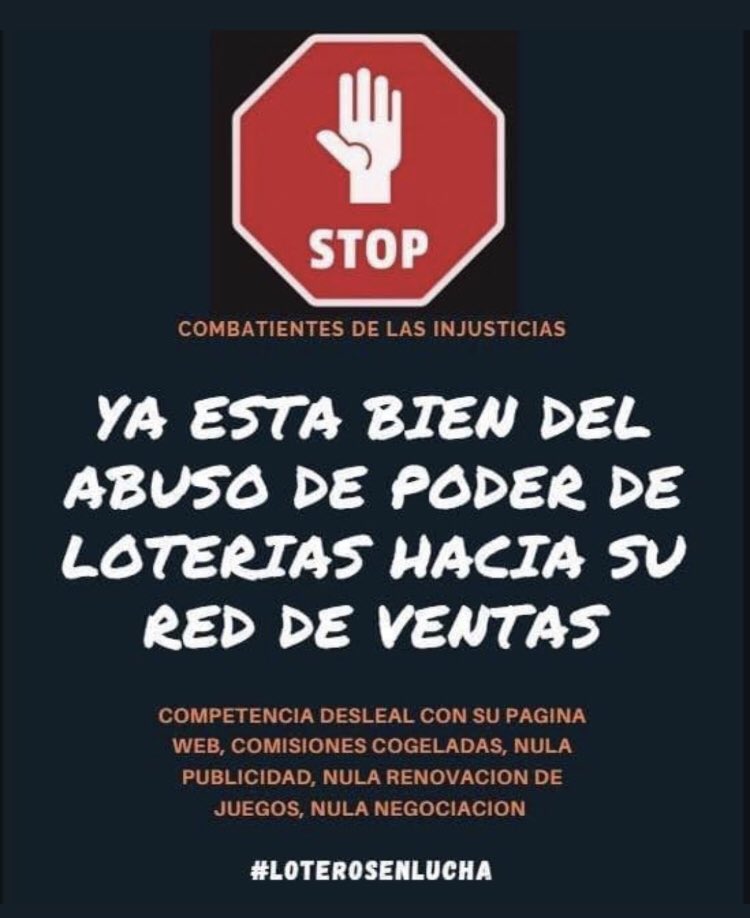 anda_toca's tweet photo. #LoterosEnLucha #SOSLoterias @LaFallaras @Ruiz_Noticias @Big_Wyoming @antonlosada @autonomosata @agarzon @PabloIglesias @pnique @todoesmentiratv @cuatroaldia https://t.co/abLO8jItIb