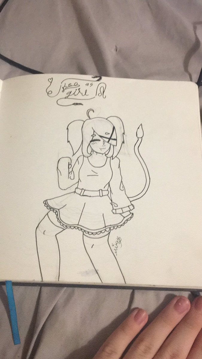 I tried drawing my zodiac sign as a girl XD