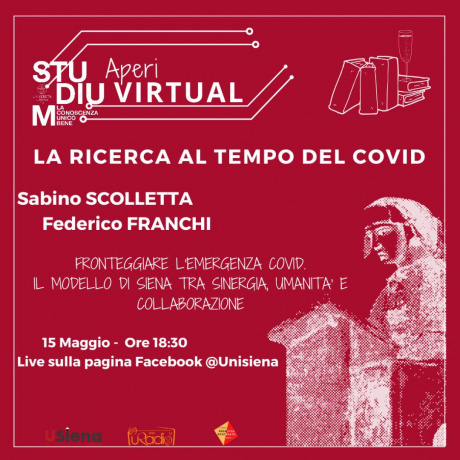 unisiena's tweet photo. 15/5. Ritorna #VirtualStudium!
H. 18.30. Live sulla pagina facebook Unisiena
"Fronteggiare l'emergenza #Covid. Il modello di Siena tra sinergia, umanità e collaborazione"
📍 prof. Sabino Scolletta
📍 prof. Federico Franchi
https://t.co/Mgqe1CxP9a
#Università #Siena https://t.co/bzZSPE1O1C