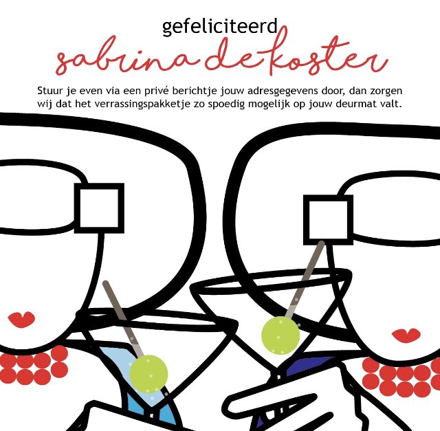 De winnares van deze week is <a href="/SabrinaDKS/">Sabrina de Koster</a> haar idee 'op afstand maar in het hart altijd dichtbij' Deze is volgende maand online te zien, wij proberen deze kaart zo spoedig mogelijk in de winkel te krijgen. #wordtvervolgd

Op een eervolle 2e plaats is geëindigd <a href="/Gi_nog_a/">Zeeuwtje 🐈</a>