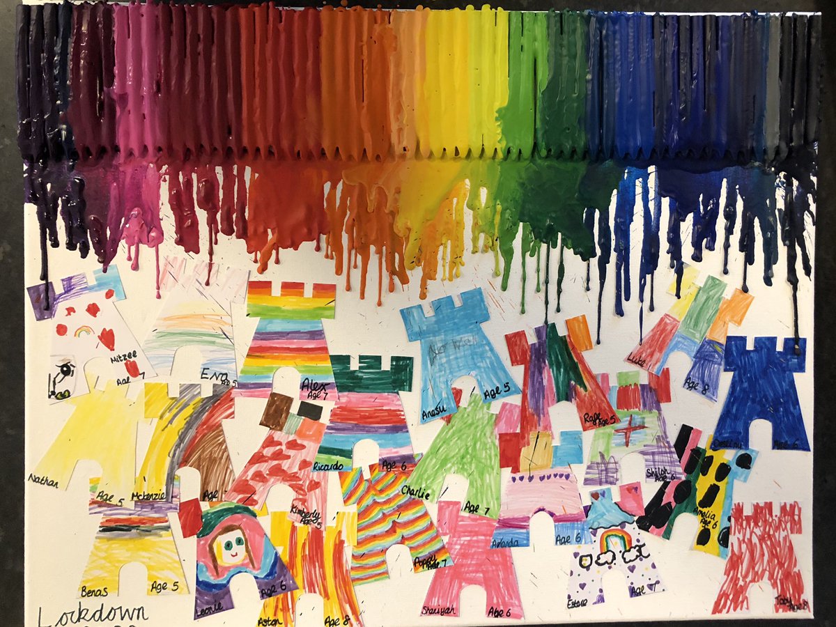 MissCrossT's tweet photo. I’ve had an amazing week with the KS1 children at @Tower_Road! We have focussed on the story The Day the Crayons Quit and we finished the week off by creating this piece of art! https://t.co/kDqhK1kQMR