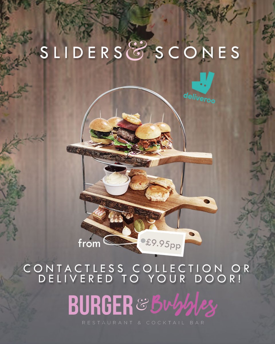 BurgerBubbles's tweet photo. We will be back with Sliders and Scones this Saturday! 😍
.🕛 Saturday 16/05 12-5pm
.🥂 £9.95pp option of a bottle of Prosecco or Cocktails at an extra cost
.🚗 Uber Eats or Deliveroo ( order on the day)
.🛍️ Collection available, register your interest- link in bio https://t.co/F5wYGqtxA7