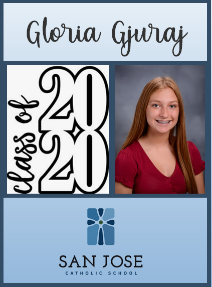 SanJoseCSJax's tweet photo. 8th grade Spotlight of the Day! We are so proud of our 8th graders and are excited to see where their journey leads them. Their presence on our campus will be greatly missed. Congratulations, Class of 2020! #sanjosecatholic #classof2020 #catholicschoolstrong https://t.co/yd5NL9KsDm