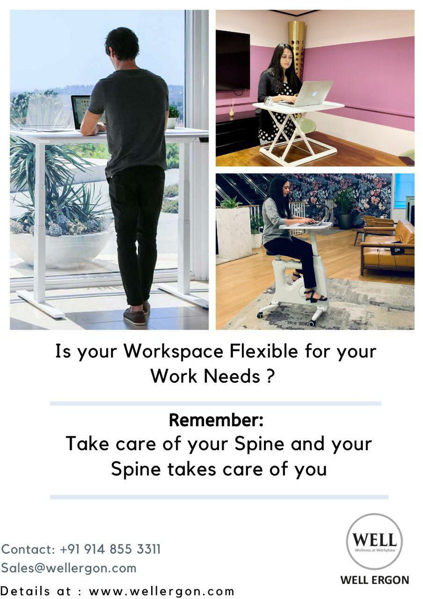 WellErgon's tweet photo. Don’t slouch at your desk – or you’ll say ouch later!

Ergonomics: Because prevention is better than cure

Get yourself a flexible workspace.

https://t.co/Fg4M4ns0o2

#wellergon #ergonomics #workspaceathome #wellness #COVID19Pandemic https://t.co/1cJdSUqcli