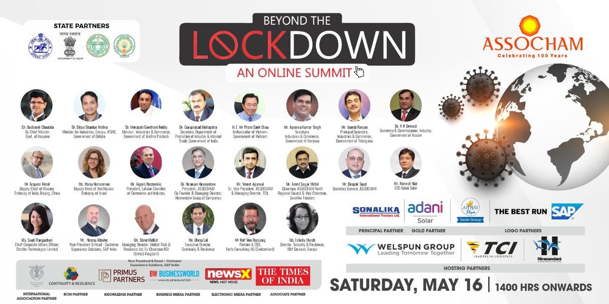 ASSOCHAM (@assocham4india) on Twitter photo Economic dynamics of the 🌎 are rapidly changing today!
Wondering how it will affect global industry & trade?
Join #ASSOCHAM for #BeyondTheLockdown Online Summit to know it all from global leaders and sector experts.
🔗: bit.ly/3cqmS5S
or, join: youtube.com/watch?v=30va0U… Economic dynamics of the 🌎 are rapidly changing today!
Wondering how it will affect global industry & trade?
Join #ASSOCHAM for #BeyondTheLockdown Online Summit to know it all from global leaders and sector experts.
🔗: bit.ly/3cqmS5S
or, join: youtube.com/watch?v=30va0U…