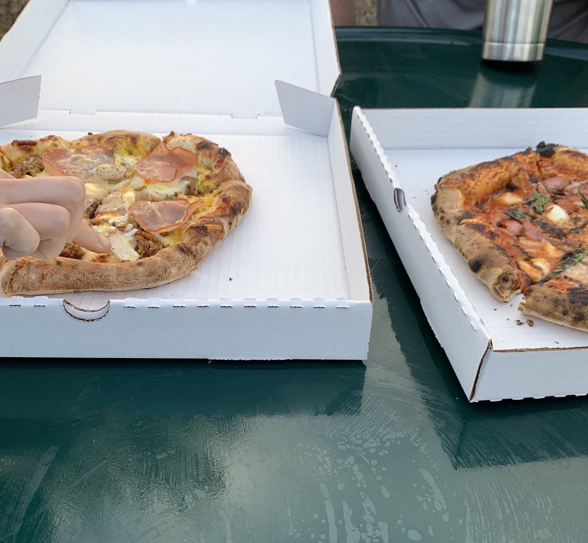 lisabd123's tweet photo. Sorry to do this to @QuickFire, but our pizza was pathetic last night. More box than pizza and tragically NO PICKLES on the Cuban- whole garlic cloves?? Called it an appetizer and ordered ⁦@NachoMamasMD⁩.  We’re coming back cuz the Cuban w/pickles craving is real. https://t.co/1PTRa2zd3C
