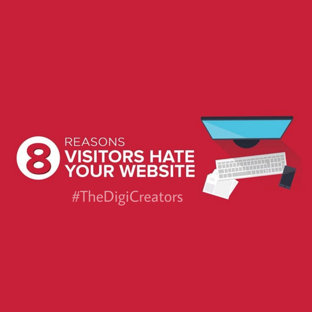 8 Reason visitor's hate your website 🤔 are you facing this challenge? 
instagram.com/p/CANP_hPAE0_/…
#TheDigiCreators 
thedigicreators.com
#cPanelPlugin  #WebsiteLoadingSlow #WebsiteProblem #Websiteissue #WebsiteSpeed #WebsiteTraffic #websiteerror #erroronwebsite
#digitalmarketing