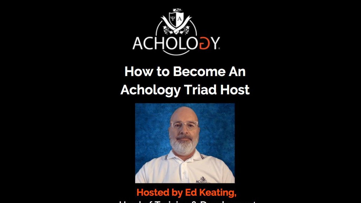 AchologyAcademy's tweet photo. Friday, June 5, 2020 @ 1:00 p.m. UTC #Achology is hosting an event to show it's members how to become a triad host! #achologymember #achologist #appliedpsychology #achologyltd #achology2020 #achologycourses #onlinelearning #competencies #coach #triads https://t.co/6NtUCFq2QS
