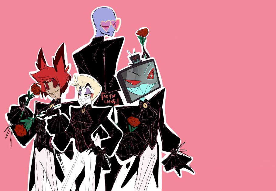 Lucifer, Alastor, Valentino, Vox 🍎 🦌♥️ 📺 #hazbinhotel