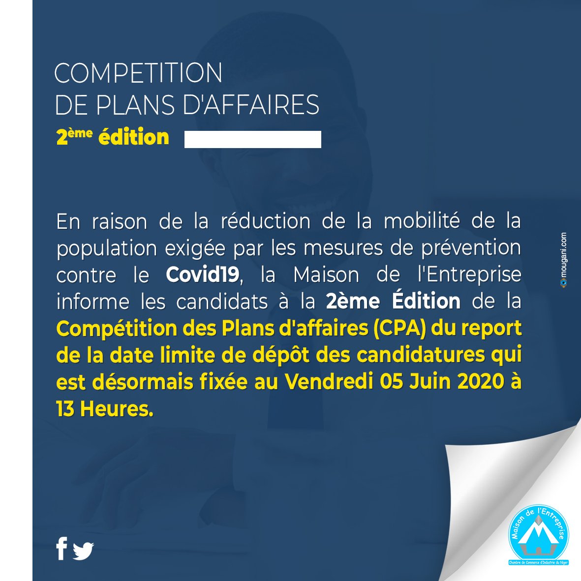 [#CPA2020]

Bonne nouvelle pour tous les candidats et futurs candidats 🙂

#Entreprenariat
#Niger