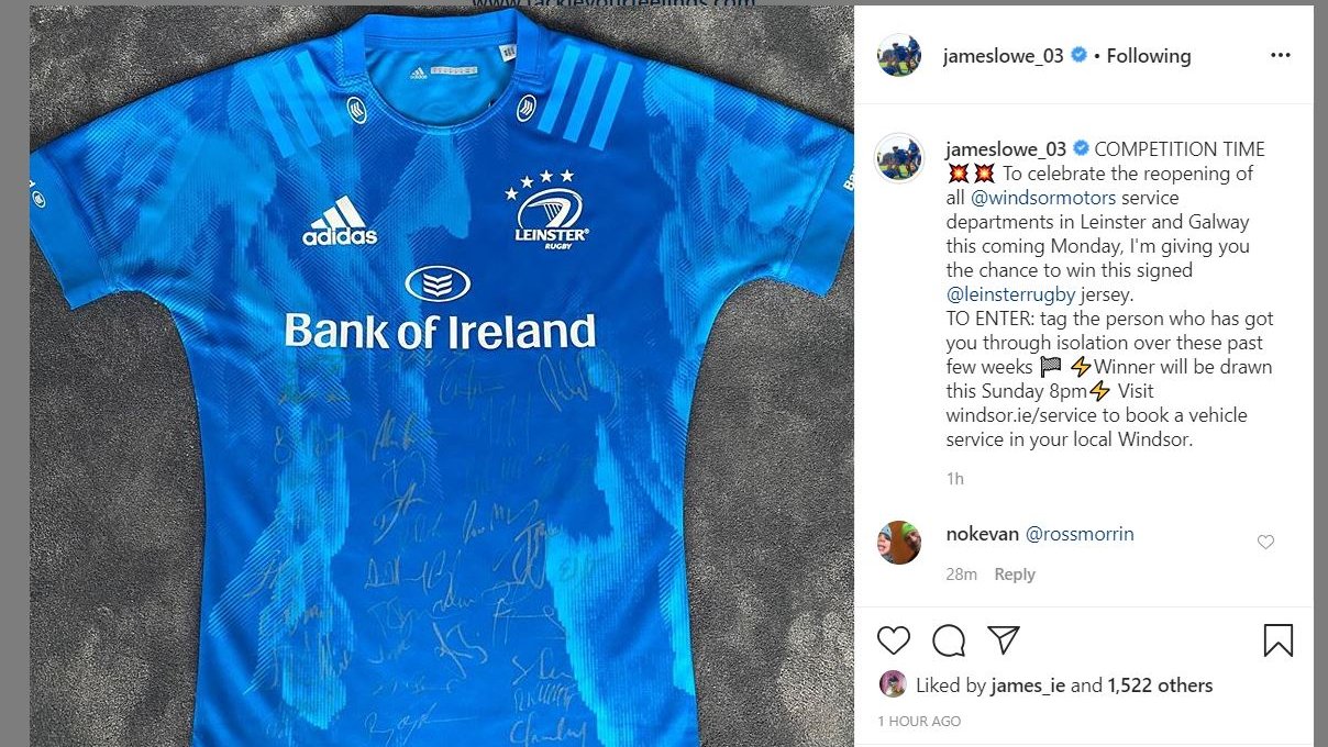 signed leinster rugby jersey