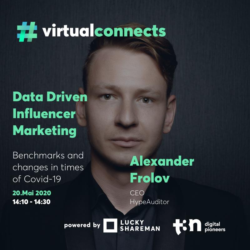 hypeauditor's tweet photo. Join us and @LuckyShareman on May 20 to hear HypeAuditor 🔥 CEO @aleksandr4bd talking about #influencermarketing in these turbulent times. Which metrics are the most important now? Register for the #virtualconnects (will be given in Eng) here: https://t.co/m8WpPMaZre https://t.co/BVyuV1KVDc