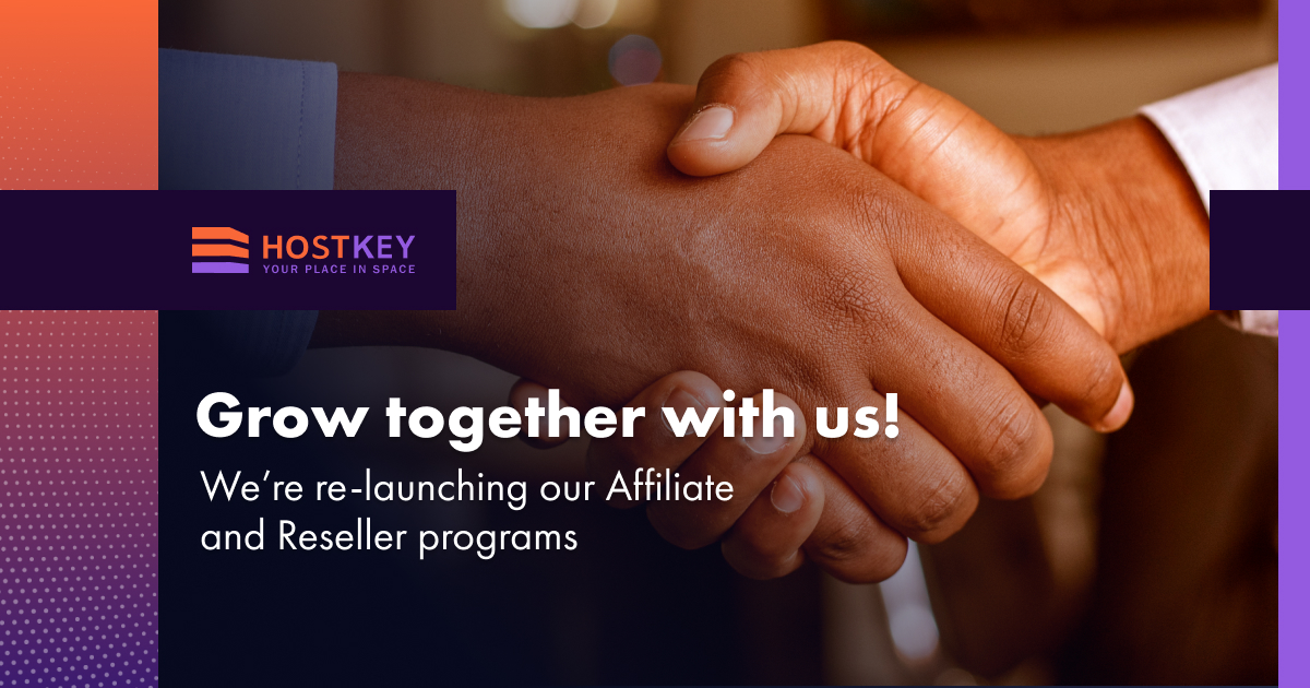 Hostkey's tweet photo. We’re re-launching our Reseller and Affiliate programs! Now with better perks and opportunities to grow YOUR business. Learn more: https://t.co/Y23wWntiZN #hostkey #reseller #affiliate https://t.co/4Xoj4VRmrc