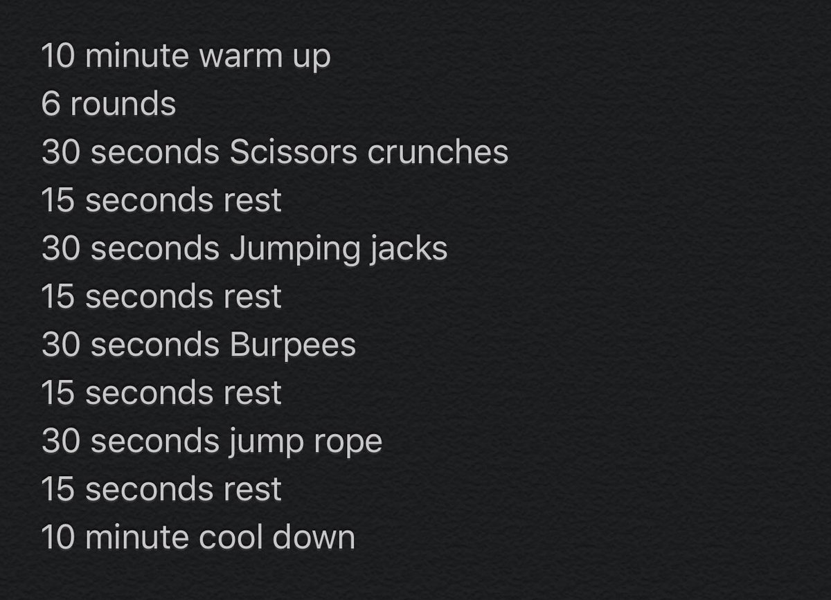 Here’s today’s workout! Let’s get those heart rates up!!