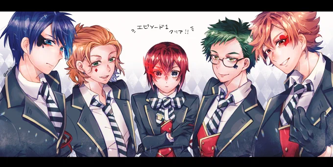 ツイステ1章クリア記念のハーツラビュル。
エース君だいぶ好き。
#ツイステファンアート 