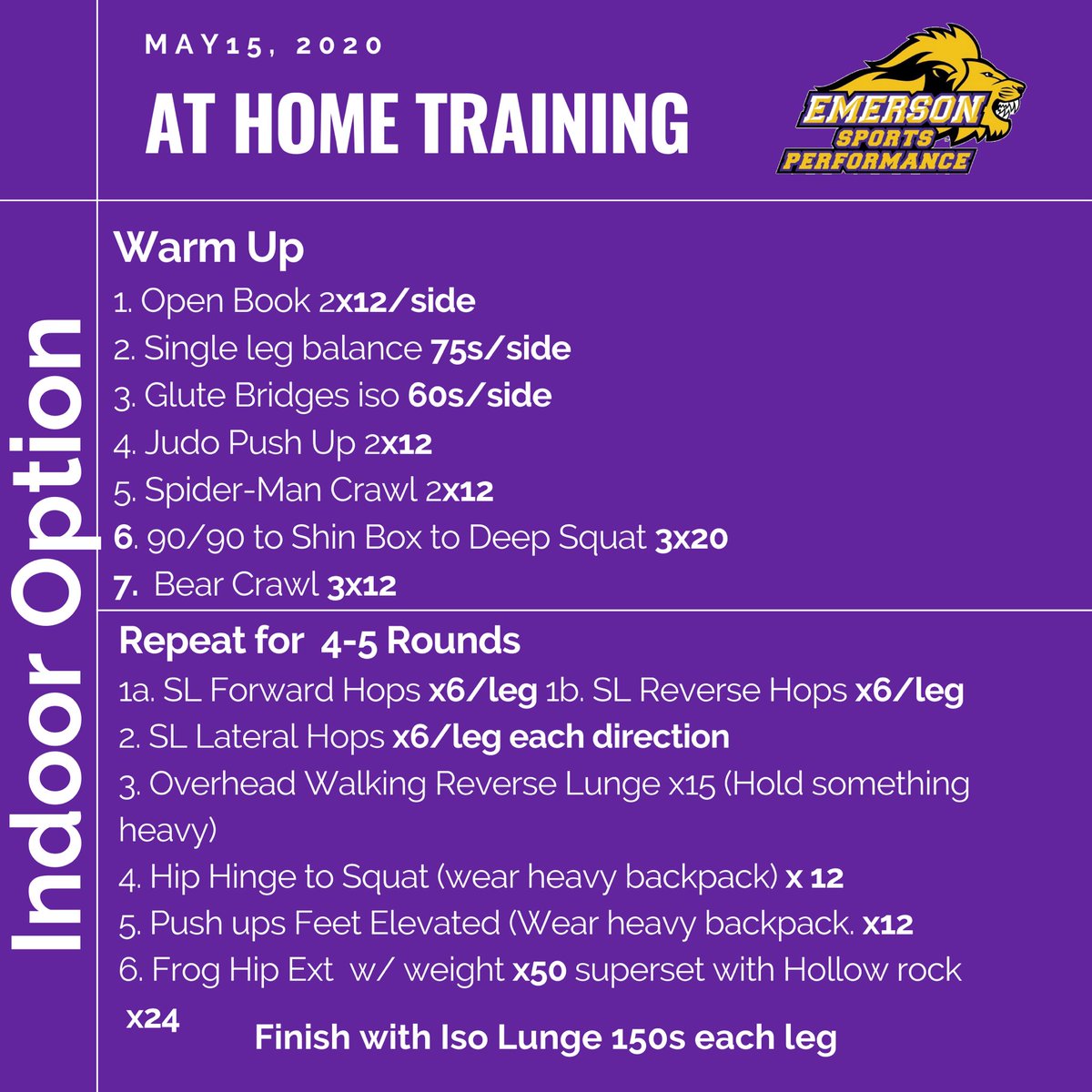 ECFitnessCenter's tweet photo. Happy Friday @EmersonCollege Community! Here’s some workout options to finish the week strong #emersonlions #hearusroar #emersontogether💜 https://t.co/FtBsOHPzeF