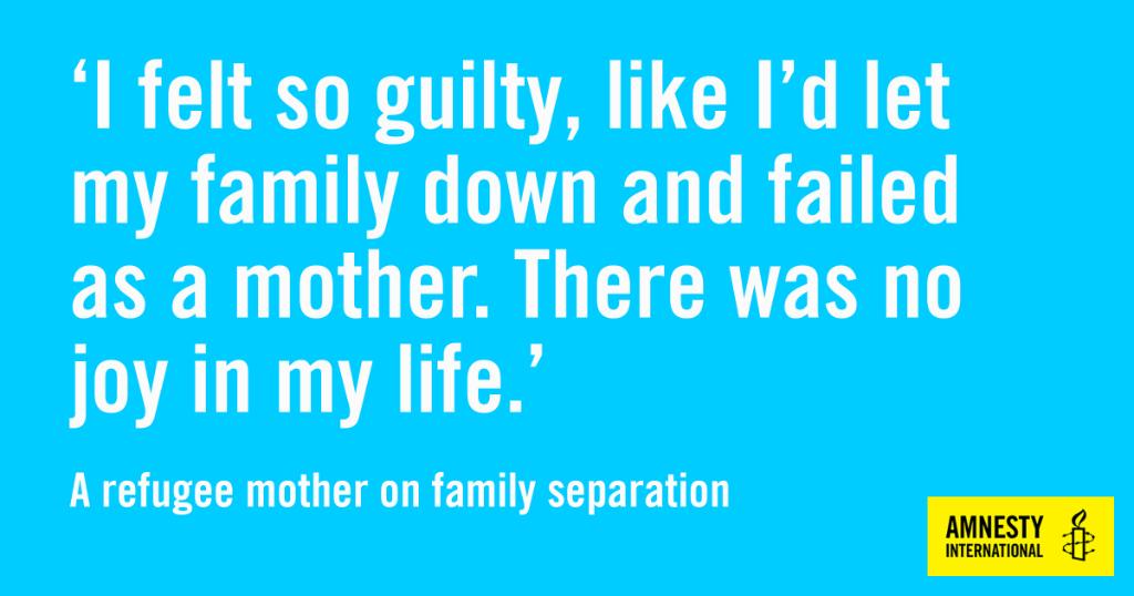 AmnestyUK's tweet image. Today is #InternationalDayofFamilies - a poignant reminder that, due to unfair immigration rules in the UK, many are still being kept apart.

If you're separated from a family member for whatever reason, we're sending you love and solidarity. ❤️ 

#FamiliesTogether