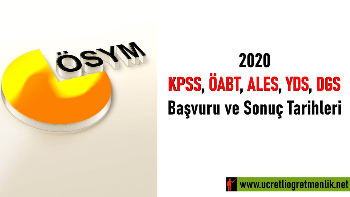 ucretliogrtmen's tweet photo. 2020 KPSS, ÖABT, ALES, YDS, DGS başvuru ve sonuç tarihleri #2020dgs #2020kpss #2020ales #2020oabt #2020yds
https://t.co/gve82CprMC https://t.co/kDWCLyOscp