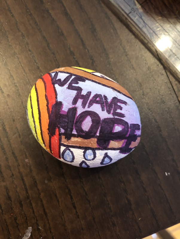 NLCS_JuniorSch's tweet photo. #NLCSAtHome Year 5 designed pebbles to reflect their feelings about lockdown... We have been keeping hope in our hearts! https://t.co/xnKGkNE2v5