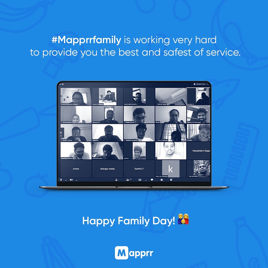 mapprr's tweet photo. Thank you for trusting our family to take care of yours. 
Checkout Mapprr and enjoy non- contact deliveries. 
#mapprr #mapprrnow #send #order #deliver #delivery #hyderabad #COVIDー19 #service  #lockdown #quarantine #covi̇d19 #stayhome #intetnationalfamilyday #family #15may https://t.co/1RmP04qqQj