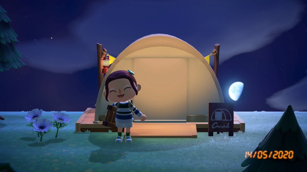 + 14.05.20 +my new room was built today, at a very small cost of 348,000 bells (ʘᗩʘ’) tom nook also told me that we have our first visitor at the new campsite, so i went to say hello. the camper, shep, said he would like to live in panacea ! ⤍