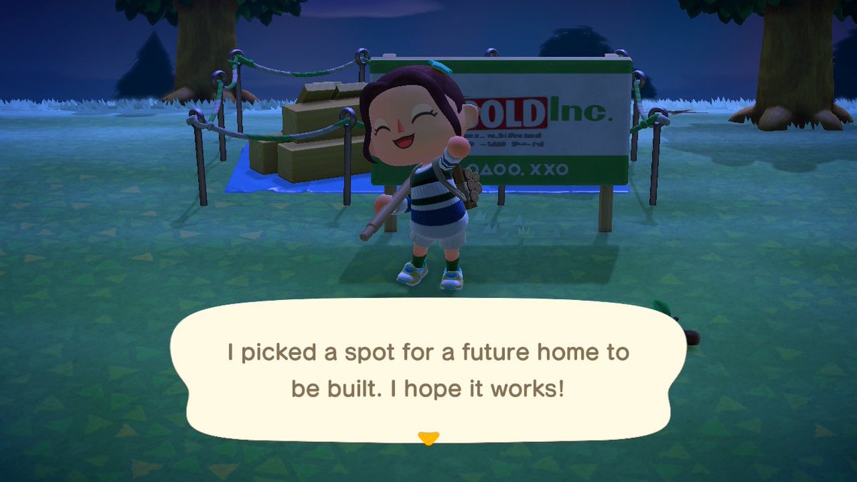 ⤍ tom nook gave me the materials to pick a plot for shep’s new home, and said we can now choose the plots in advance for new villagers in the future. on my travels, i also bumped into wisp again ! this time he gave me a new flashy hair pin :D