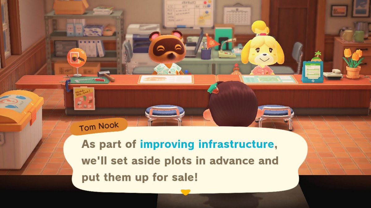 ⤍ tom nook gave me the materials to pick a plot for shep’s new home, and said we can now choose the plots in advance for new villagers in the future. on my travels, i also bumped into wisp again ! this time he gave me a new flashy hair pin :D