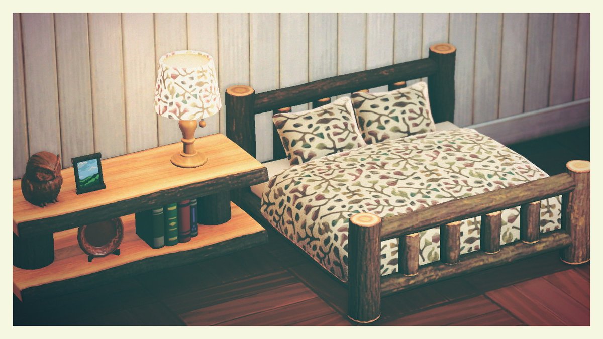 おゆ 丸太の家具に合いそうな布が欲しくて 木の実柄のファブリックを描いてみました あつまれどうぶつの森