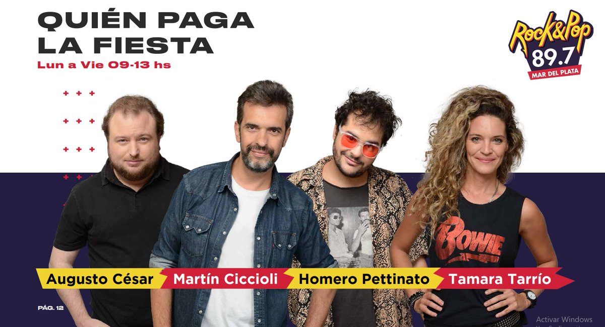 RockandPopMdp's tweet photo. Llegó el batallón de los #Viernes: #Martin #Homero #Augusto #Tamara y #Mareque para ver #QuienPagaLaFiesta, hasta las 13:00 https://t.co/IFzuhTQHcN