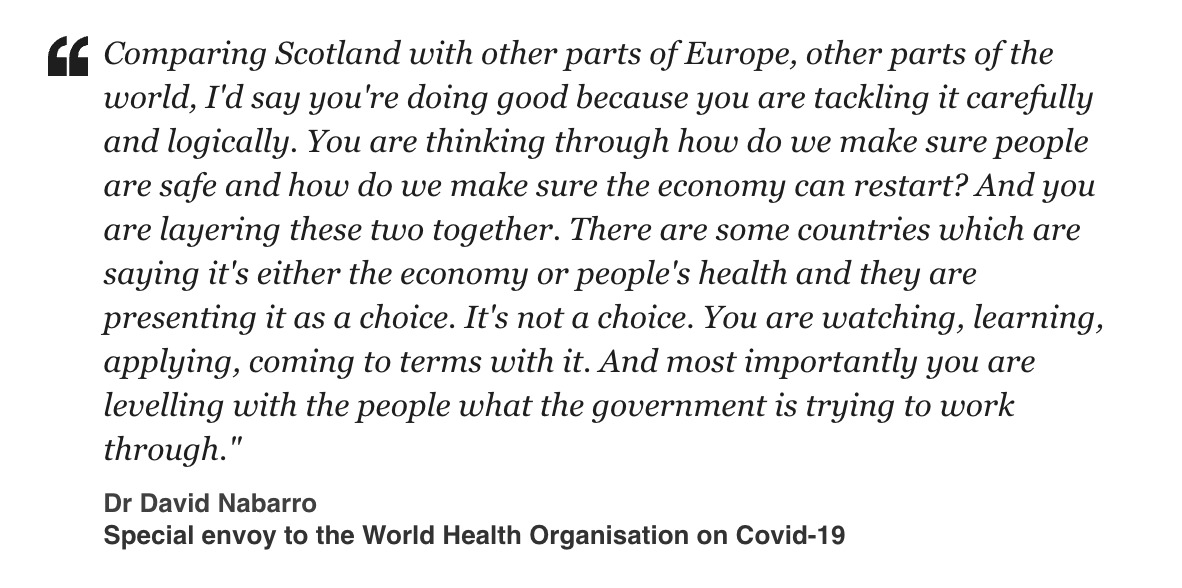 🔍 An interesting quote from Dr David Nabarro, Special envoy to the World Health Organisation.