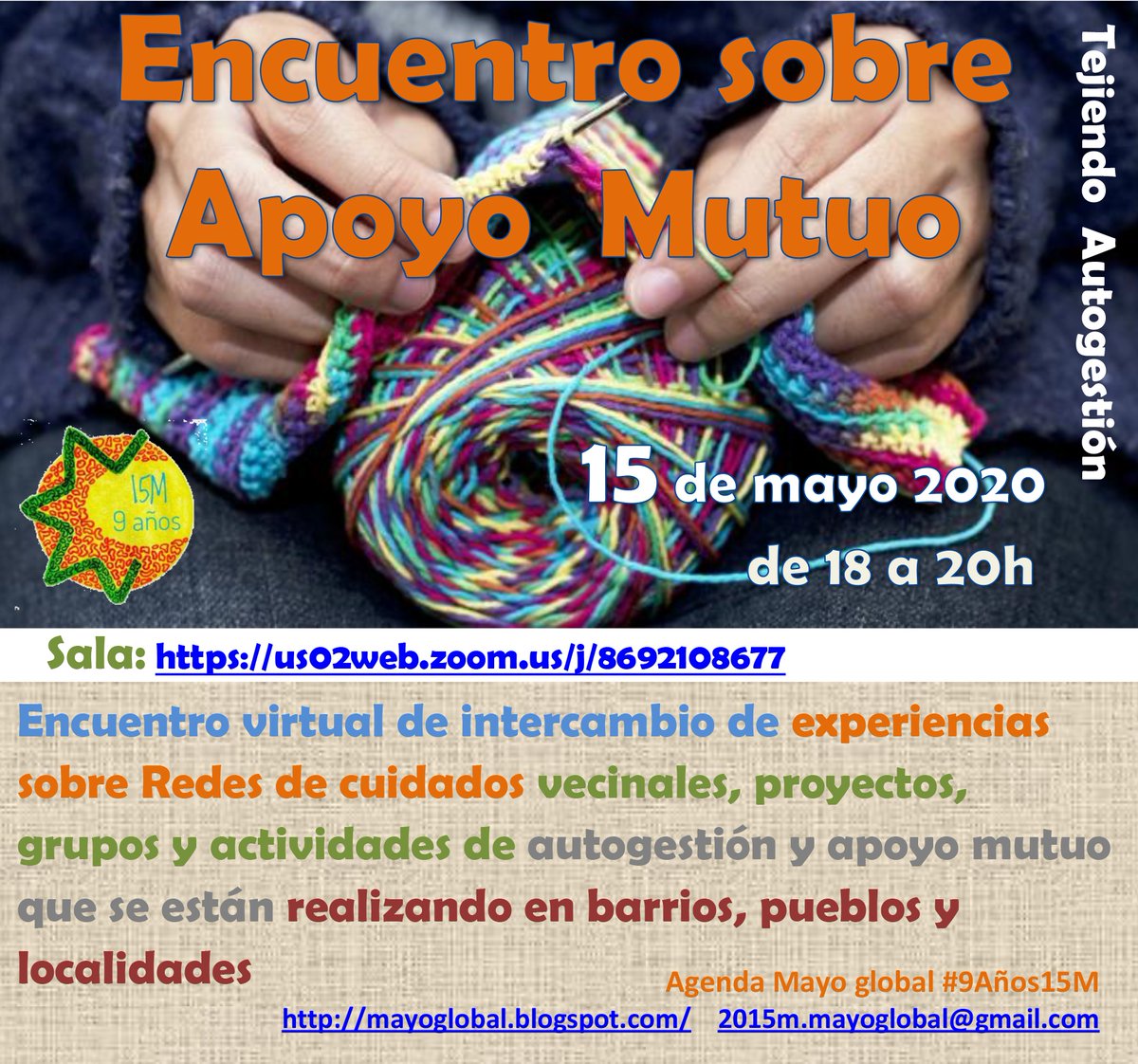 OLegazpi's tweet photo. @asamcarabanchel @Madrid_EnAccion Hoy en #9Años15M hablaran las redes de apoyo mutuo y de #RegularizacionYa Después de la cuarentena hagamos que el mundo merezca la pena Agenda Mayo Global https://t.co/x4WBrAw5dk https://t.co/Zz29MB9nDd