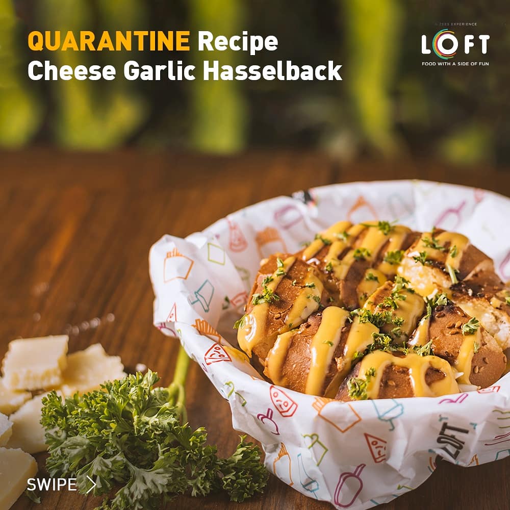 LOFTofFun's tweet photo. Want some CHEESE-SPIRATION?
Try out our very own Cheese Garlic Hasselback and enjoy the taste of Loft at the comfort of your home!

#cheesegarlichasselback #cheesydish #yummy #delicious #tummy #goodfood #goodmood #quarantinerecipe #recipe #tasteofloft #sidedish #easytomake https://t.co/DkQj19gI4X