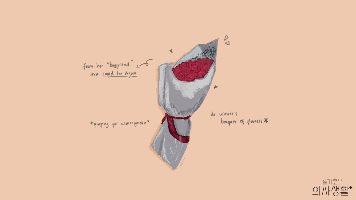 11 — dr. gyeoul’s bouquet thanks to cupid lee ikjun’s idea, will we see more of wintergarden?  will we see jeongwon giving gyeoul a bouquet of flowers next time?   #hospitalplaylist  #슬기로운의사생활
