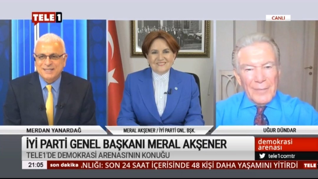 Reyting rekoru kıran Demokrasi Arenası programı başladı. Canlı yayın sırasında soru ve görüşlerinizi #AkşenerDemokrasiArenasında 👈 etiketi ile sorabilirsiniz. Siz sorun biz sesinize ses olalım.. Tele 1 TV'ye bekliyoruz. 
@ugurdundarsozcu <a href="/meral_aksener/">Meral Akşener</a> <a href="/merdanyanardag/">Merdan Yanardağ</a>