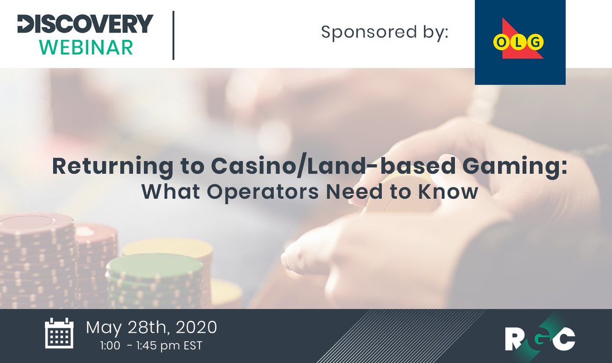 Thank you to everyone who participated in our RGC Discovery Webinar Online Gambling in Unprecedented Times. Our next virtual session, Returning to Casino/Land-based Gaming is scheduled for May 28th, at 1:00 pm. REGISTER now as spots are limited: zoom.us/webinar/regist…