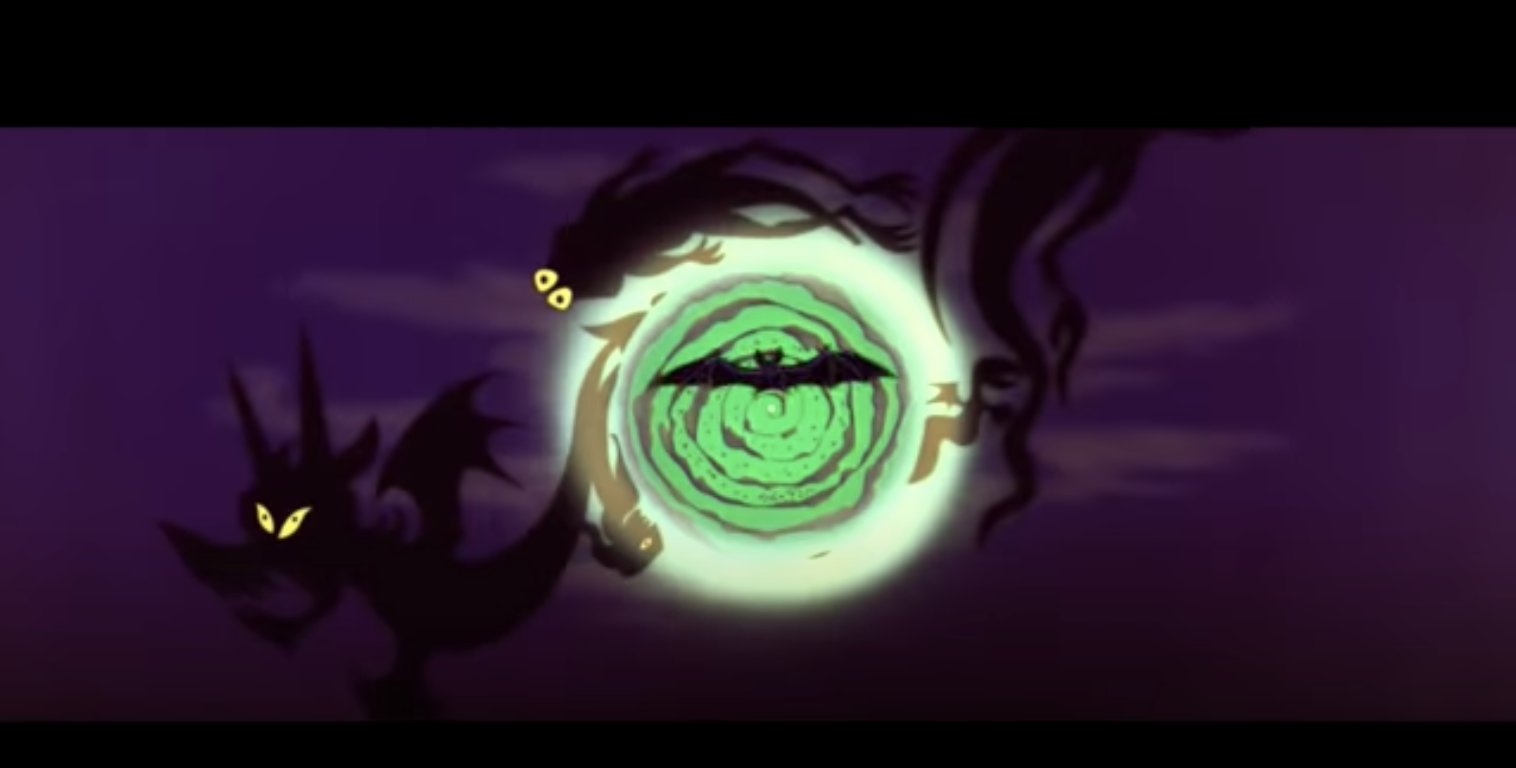 わびサビ 参列準備中 ツイステ考察 マレフィセントが赤ん坊のオーロラ姫に呪いをかけたあの時 マレフィセント の杖の中に糸車が映されるんだけど 糸車やグーンを引き連れて渦の中心から現れたのはコウモリだった リリア様は あのコウモリの可能性