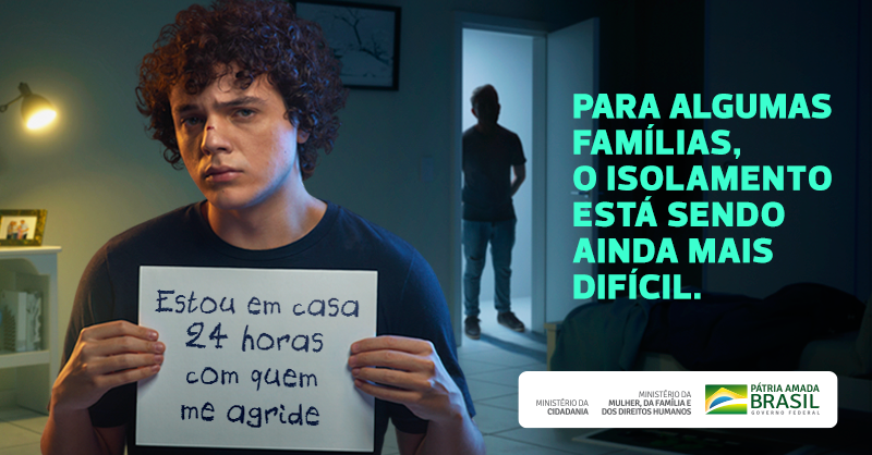 Muitas vítimas da violência doméstica estão convivendo o dia inteiro com seus agressores, dificultando a denúncia. Por isso, caso note alguma agressão na vizinhança, denuncie pelo Disque 100, pelo aplicativo Direitos Humanos Brasil ou pelo site ouvidoria.mdh.gov.br