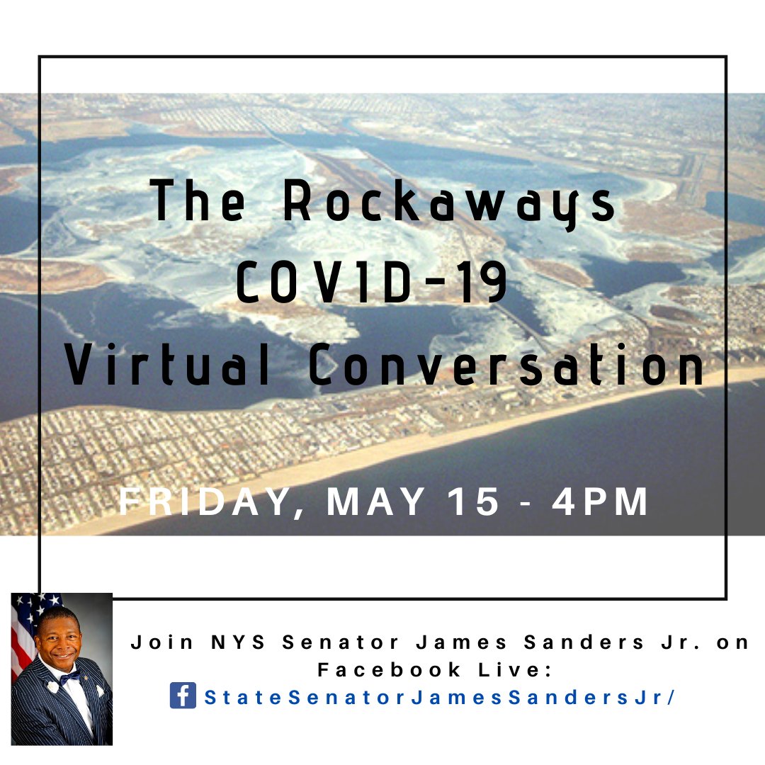 JSandersNYC's tweet photo. Join me TODAY at 4PM for an interactive, virtual community conversation on Facebook Live focusing on coronavirus and the Rockaways.
#SandersD10 #Coronavirus https://t.co/VQw0SKpApI