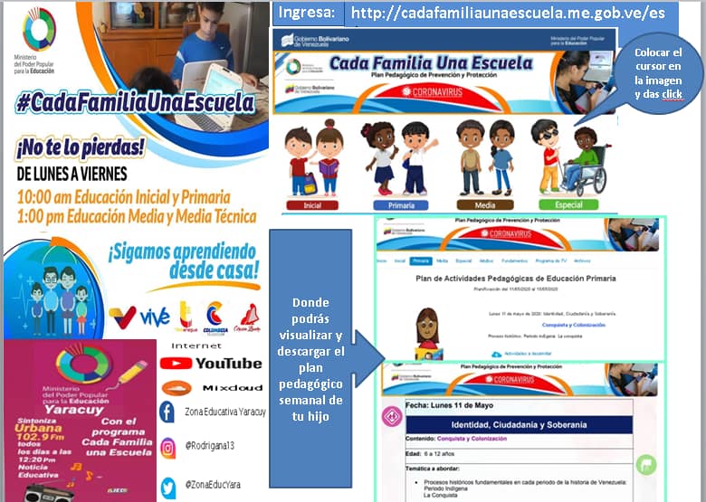#15May|📢 ¡LA ETIQUETA DEL DÍA!
👉#ProtecciónyAcción 

Ingresa al sitio web cada familia una Escuela... y podrás interactuar de manera directa con los programas de cada nivel y modalidad del programa #CadaFamiliaUnaEscuela 

<a href="/anacri13/">ana rodriguez</a> 
@MPPEDUCACION