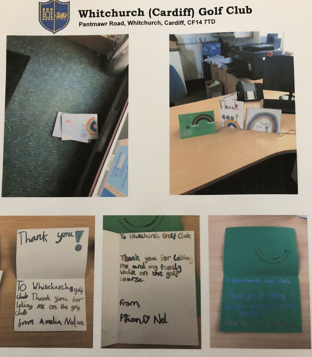 WhitchurchGC's tweet photo. Whitchurch (Cardiff) Golf Club
Would like say thank you to all our Visitors over the lockdown period. We have been overwhelmed with thanks as you can see. Saturday is the last day to walk the course. Thank you all for respecting the course from all the Members &amp; staff. https://t.co/HI0nVB82KJ