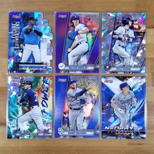 SwapTheCard's tweet photo. Hits from last nights Bowman Best Break. A redemption of Hunter Bishop and all the atomic parallels are sharp!
Want in on the fun? Check out our upcoming breaks: https://t.co/dEKUxwYQDO
#bowmansbest #whodoyoucollect #mlb #breakboxes https://t.co/FI0kQ5JeYW