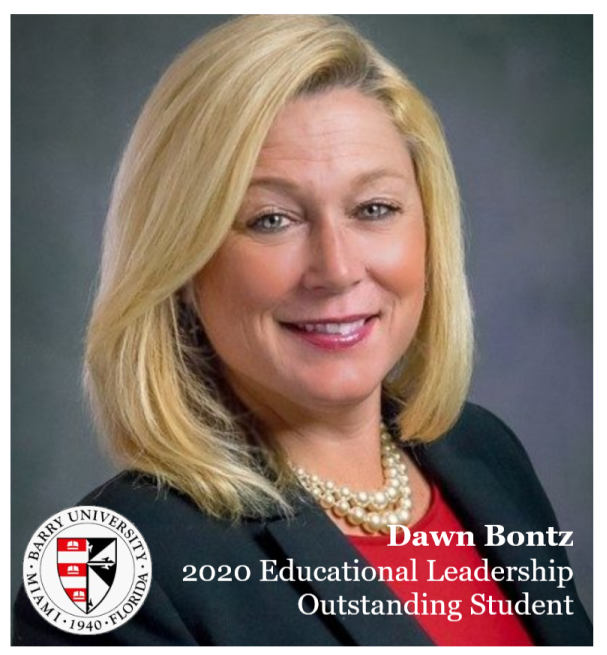 barry_univ's tweet photo. On behalf of the Barry University Educational Leadership Faculty &amp; the School of Education, I am very proud to provide recognition for Ms. Dawn Bontz as the 2020 Educational Leadership Outstanding Student. Hear &amp; see more - select the video link: https://t.co/s028YXyXCh https://t.co/fKPKGP48RI