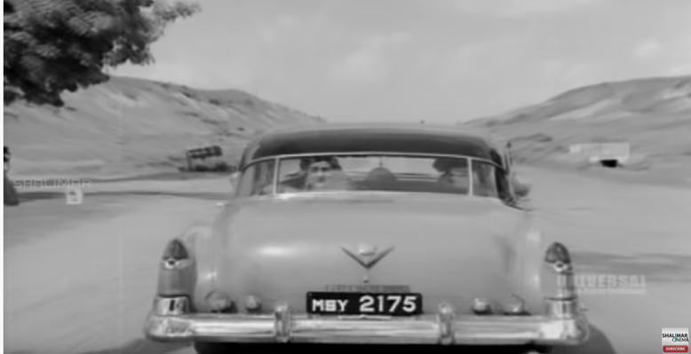 Finally found NTR's Cadillac. NTR and Chandrakala chat next to a 1952 Cadillac 60 Special (Fleetwood )with a V8 engine. Thalla Pellama (1970). NTR's home production. Rod movieLovely car. TV Sundaram Iynegar family owned a very similar model.