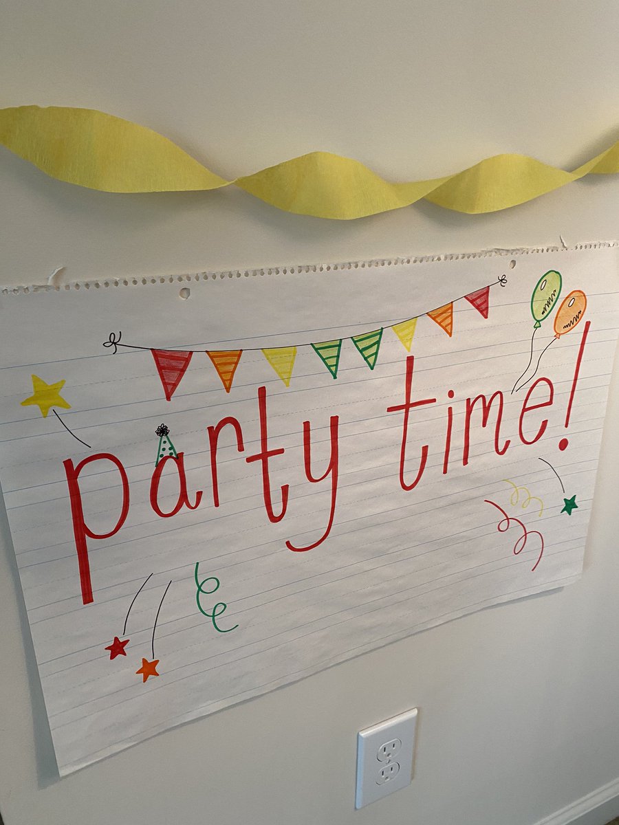missburkey's tweet photo. Getting ready for our Kindergarten Celebration party on Google Meet. It looks a bit different this year, but I am thankful to still be able to connect and celebrate with my students 🎈 @DublinSchools @DWEdublin https://t.co/1YwCEAyvDC