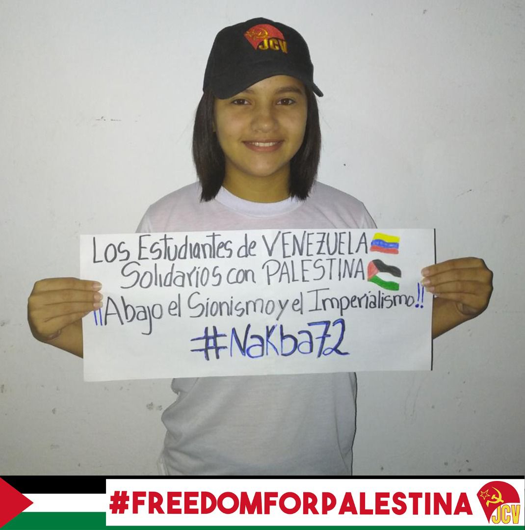 pcv_apure's tweet photo. PCV_Venezuela: RT pcv_apure: PCV_Venezuela: RT Jotaceve1947: #15Mayo 🇵🇸|
🔊 El Frente Estudiantil Secundarista Guerra y Millán #FESGyM y el Frente Estudiantil Livia Gouverneur #FELG se solidarizan con la lucha del pueblo palestino.
PCV_Venezuela
#Fr… https://t.co/O2M0VdSChU