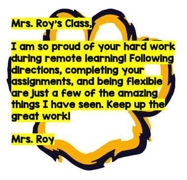 ClareMonte_FTPS's tweet photo. Friday Cougar Call Outs for FANtastic FIRST Graders! 
#VirtualCoolCats @Godinez_FTPS https://t.co/w7FIHuNjGA