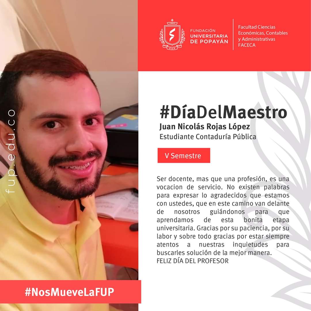 FacecaFup's tweet photo. #FelizDíaMaestro . @FacecaFup de @La_Fup les desea un feliz día y reconoce su incansable labor por el bien de la educación en el país y por formar jóvenes con conocimientos de calidad y valores éticos. Nuestros estudiantes les quieren expresar estos importantes mensajes en su día https://t.co/Rld0Yw9CHX