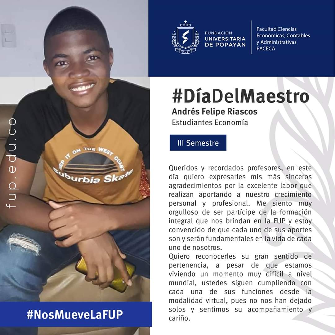 FacecaFup's tweet photo. #FelizDíaMaestro . @FacecaFup de @La_Fup les desea un feliz día y reconoce su incansable labor por el bien de la educación en el país y por formar jóvenes con conocimientos de calidad y valores éticos. Nuestros estudiantes les quieren expresar estos importantes mensajes en su día https://t.co/Rld0Yw9CHX