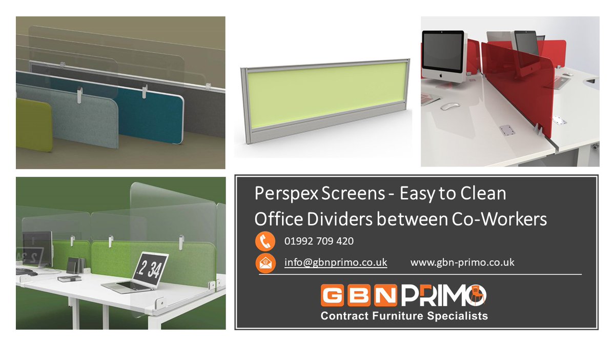 Easy clean Perspex desk screens dividing space between co-workers #healthandsafety #COVID19 #office #officefurniture #screens #deskscreens
